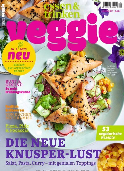 Titelbild der Ausgabe 2/2025 von essen & trinken Veggie. Diese Zeitschrift und viele weitere Kochzeitschriften und Backzeitschriften als Abo oder epaper bei United Kiosk online kaufen.