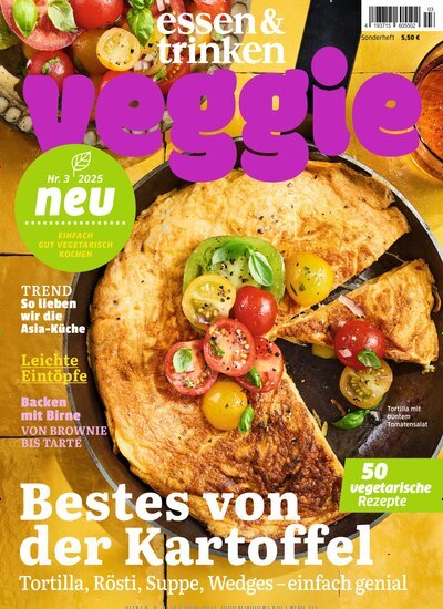 Titelbild der Ausgabe 3/2025 von essen & trinken Veggie. Diese Zeitschrift und viele weitere Kochzeitschriften und Backzeitschriften als Abo oder epaper bei United Kiosk online kaufen.