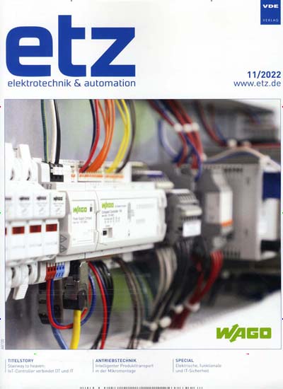 Titelbild der Ausgabe 11/2022 von etz Elektrotechnik & Automation. Diese Zeitschrift und viele weitere Industriemagazine und Handwerkmagazine als Abo oder epaper bei United Kiosk online kaufen.