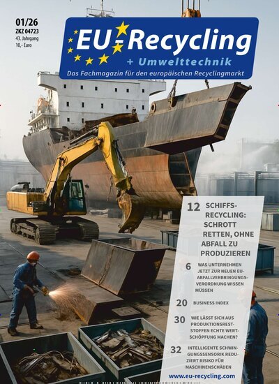 Titelbild der Ausgabe 1/2026 von EU-Recycling. Diese Zeitschrift und viele weitere Naturzeitschriften, Landwirtschaftszeitungen und Umweltmagazine als Abo oder epaper bei United Kiosk online kaufen.