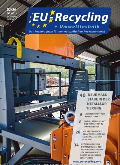 Titelbild der Ausgabe 2/2026 von EU-Recycling. Diese Zeitschrift und viele weitere Naturzeitschriften, Landwirtschaftszeitungen und Umweltmagazine als Abo oder epaper bei United Kiosk online kaufen.