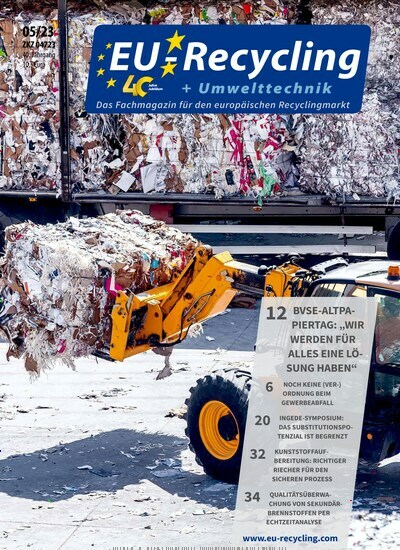 Titelbild der Ausgabe 5/2023 von EU-Recycling. Diese Zeitschrift und viele weitere Naturzeitschriften, Landwirtschaftszeitungen und Umweltmagazine als Abo oder epaper bei United Kiosk online kaufen.