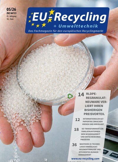 Titelbild der Ausgabe 5/2026 von EU-Recycling. Diese Zeitschrift und viele weitere Naturzeitschriften, Landwirtschaftszeitungen und Umweltmagazine als Abo oder epaper bei United Kiosk online kaufen.