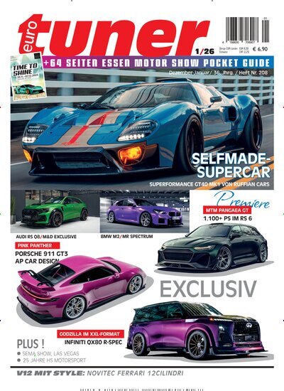Titelbild der Ausgabe 1/2026 von Eurotuner Magazin. Diese Zeitschrift und viele weitere Automagazine und Motorradzeitschriften als Abo oder epaper bei United Kiosk online kaufen.