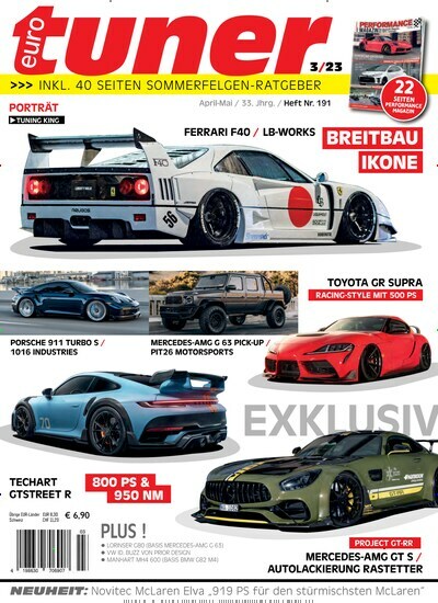 Titelbild der Ausgabe 3/2023 von Eurotuner Magazin. Diese Zeitschrift und viele weitere Automagazine und Motorradzeitschriften als Abo oder epaper bei United Kiosk online kaufen.