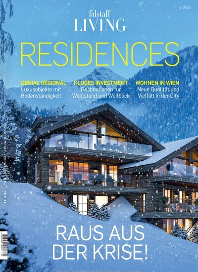 Titelbild der Ausgabe 1/2025 von falstaff Living Residences. Diese Zeitschrift und viele weitere Gartenzeitschriften und Wohnzeitschriften als Abo oder epaper bei United Kiosk online kaufen.