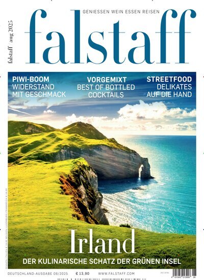 Titelbild der Ausgabe 6/2025 von falstaff Magazin Deutschland. Diese Zeitschrift und viele weitere Kochzeitschriften und Backzeitschriften als Abo oder epaper bei United Kiosk online kaufen.