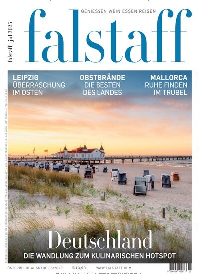 Titelbild der Ausgabe 5/2025 von falstaff Magazin Österreich. Diese Zeitschrift und viele weitere Kochzeitschriften und Backzeitschriften als Abo oder epaper bei United Kiosk online kaufen.