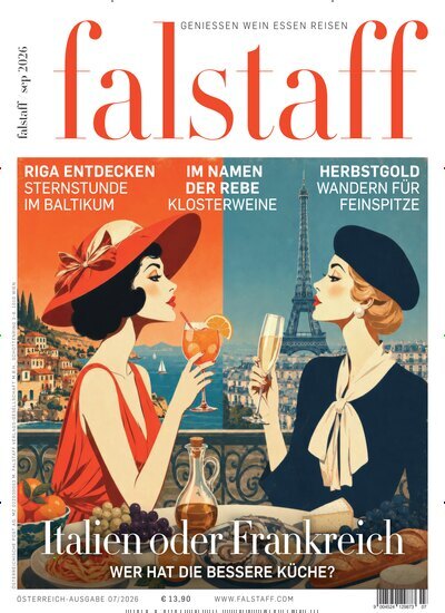 Titelbild der Ausgabe 7/2026 von falstaff Magazin Österreich. Diese Zeitschrift und viele weitere Kochzeitschriften und Backzeitschriften als Abo oder epaper bei United Kiosk online kaufen.