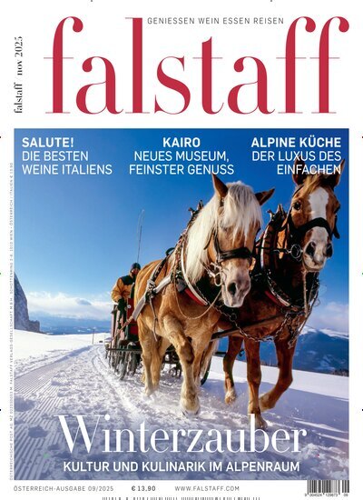 Titelbild der Ausgabe 9/2025 von falstaff Magazin Österreich. Diese Zeitschrift und viele weitere Kochzeitschriften und Backzeitschriften als Abo oder epaper bei United Kiosk online kaufen.