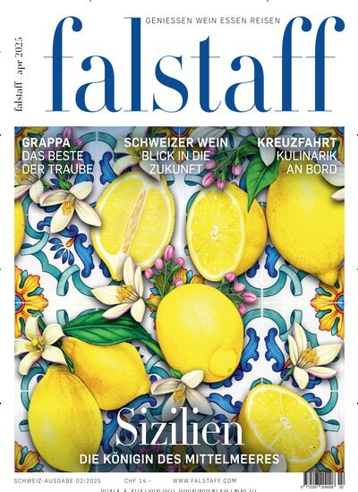 Titelbild der Ausgabe 2/2025 von falstaff Magazin Schweiz. Diese Zeitschrift und viele weitere Kochzeitschriften und Backzeitschriften als Abo oder epaper bei United Kiosk online kaufen.