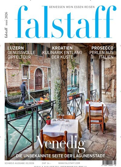Titelbild der Ausgabe 3/2026 von falstaff Magazin Schweiz. Diese Zeitschrift und viele weitere Kochzeitschriften und Backzeitschriften als Abo oder epaper bei United Kiosk online kaufen.