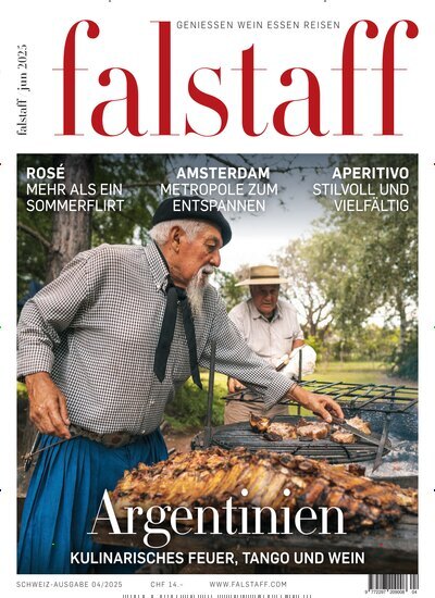 Titelbild der Ausgabe 4/2025 von falstaff Magazin Schweiz. Diese Zeitschrift und viele weitere Kochzeitschriften und Backzeitschriften als Abo oder epaper bei United Kiosk online kaufen.