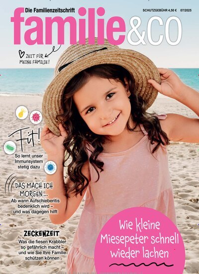 Titelbild der Ausgabe 7/2025 von familie & co. Diese Zeitschrift und viele weitere Elternzeitschriften und Tierzeitschriften als Abo oder epaper bei United Kiosk online kaufen.
