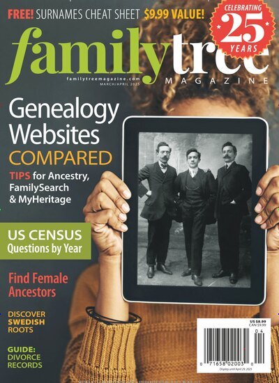 Titelbild der Ausgabe 1/2025 von Family Tree Magazine. Diese Zeitschrift und viele weitere Reisemagazine, Freizeitmagazine und Wissensmagazine als Abo oder epaper bei United Kiosk online kaufen.