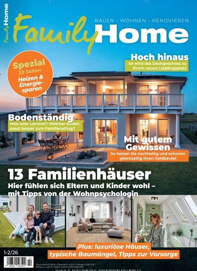 Titelbild der Ausgabe 2/2026 von FamilyHome. Diese Zeitschrift und viele weitere Gartenzeitschriften und Wohnzeitschriften als Abo oder epaper bei United Kiosk online kaufen.