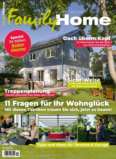 Titelbild der Ausgabe 10/2025 von FamilyHome. Diese Zeitschrift und viele weitere Gartenzeitschriften und Wohnzeitschriften als Abo oder epaper bei United Kiosk online kaufen.