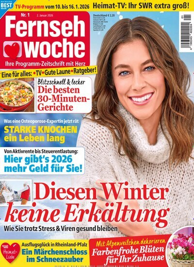 Titelbild der Ausgabe 1/2026 von Fernsehwoche. Diese Zeitschrift und viele weitere Programmzeitschriften als Abo oder epaper bei United Kiosk online kaufen.