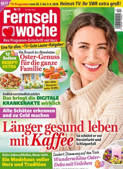 Titelbild der Ausgabe 12/2026 von Fernsehwoche. Diese Zeitschrift und viele weitere Programmzeitschriften als Abo oder epaper bei United Kiosk online kaufen.