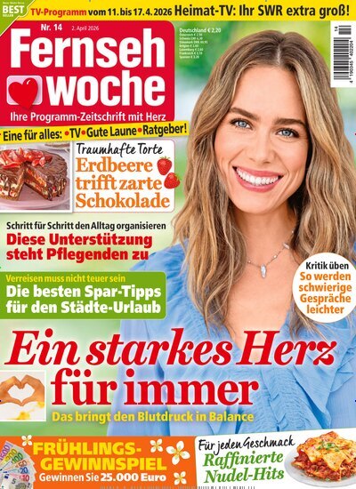 Titelbild der Ausgabe 14/2026 von Fernsehwoche. Diese Zeitschrift und viele weitere Programmzeitschriften als Abo oder epaper bei United Kiosk online kaufen.