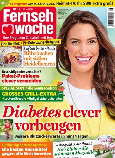 Titelbild der Ausgabe 16/2026 von Fernsehwoche. Diese Zeitschrift und viele weitere Programmzeitschriften als Abo oder epaper bei United Kiosk online kaufen.