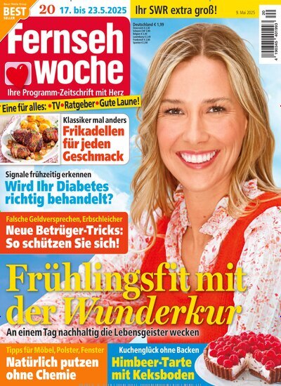 Titelbild der Ausgabe 20/2025 von Fernsehwoche. Diese Zeitschrift und viele weitere Programmzeitschriften als Abo oder epaper bei United Kiosk online kaufen.