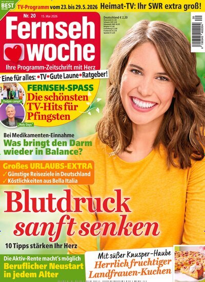 Titelbild der Ausgabe 20/2026 von Fernsehwoche. Diese Zeitschrift und viele weitere Programmzeitschriften als Abo oder epaper bei United Kiosk online kaufen.