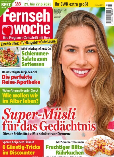 Titelbild der Ausgabe 25/2025 von Fernsehwoche. Diese Zeitschrift und viele weitere Programmzeitschriften als Abo oder epaper bei United Kiosk online kaufen.