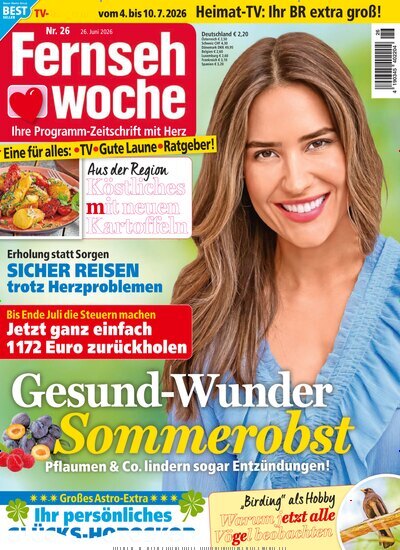 Titelbild der Ausgabe 26/2026 von Fernsehwoche. Diese Zeitschrift und viele weitere Programmzeitschriften als Abo oder epaper bei United Kiosk online kaufen.