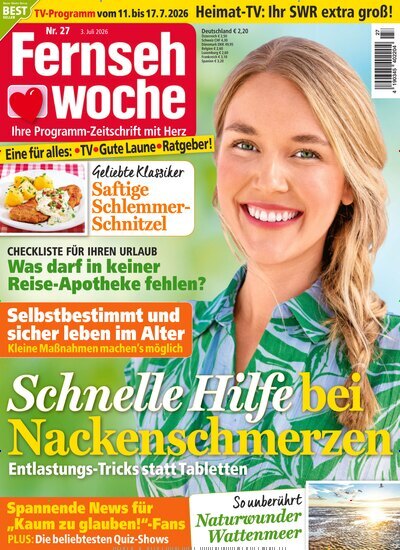 Titelbild der Ausgabe 27/2026 von Fernsehwoche. Diese Zeitschrift und viele weitere Programmzeitschriften als Abo oder epaper bei United Kiosk online kaufen.