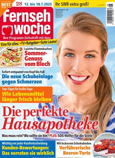 Titelbild der Ausgabe 28/2025 von Fernsehwoche. Diese Zeitschrift und viele weitere Programmzeitschriften als Abo oder epaper bei United Kiosk online kaufen.