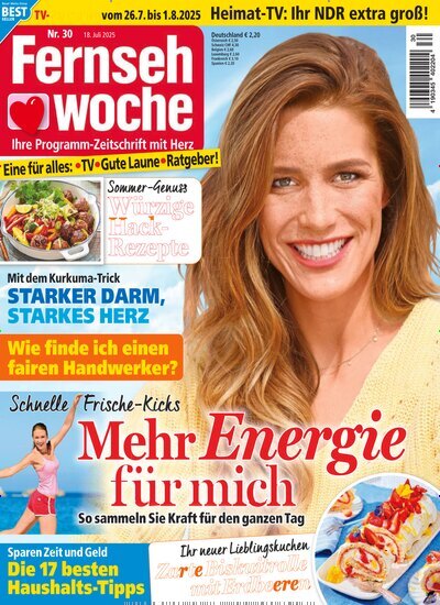 Titelbild der Ausgabe 30/2025 von Fernsehwoche. Diese Zeitschrift und viele weitere Programmzeitschriften als Abo oder epaper bei United Kiosk online kaufen.