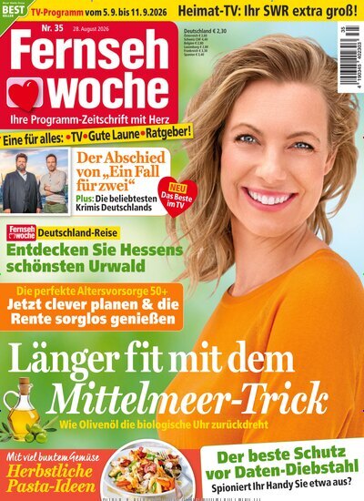 Titelbild der Ausgabe 35/2026 von Fernsehwoche. Diese Zeitschrift und viele weitere Programmzeitschriften als Abo oder epaper bei United Kiosk online kaufen.