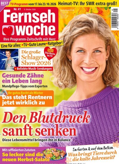 Titelbild der Ausgabe 41/2026 von Fernsehwoche. Diese Zeitschrift und viele weitere Programmzeitschriften als Abo oder epaper bei United Kiosk online kaufen.
