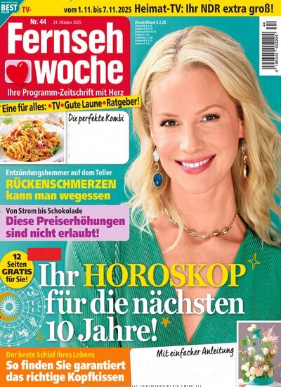 Titelbild der Ausgabe 44/2025 von Fernsehwoche. Diese Zeitschrift und viele weitere Programmzeitschriften als Abo oder epaper bei United Kiosk online kaufen.