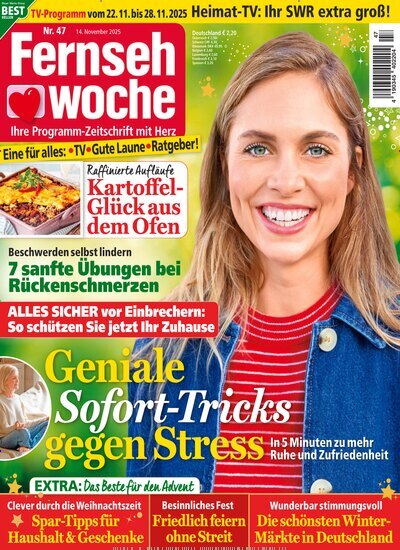 Titelbild der Ausgabe 47/2025 von Fernsehwoche. Diese Zeitschrift und viele weitere Programmzeitschriften als Abo oder epaper bei United Kiosk online kaufen.