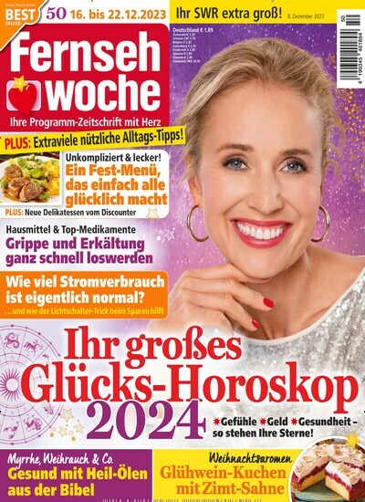 Titelbild der Ausgabe 50/2023 von Fernsehwoche. Diese Zeitschrift und viele weitere Programmzeitschriften als Abo oder epaper bei United Kiosk online kaufen.