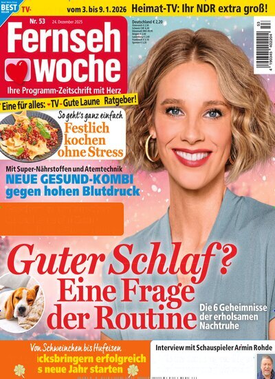 Titelbild der Ausgabe 53/2025 von Fernsehwoche. Diese Zeitschrift und viele weitere Programmzeitschriften als Abo oder epaper bei United Kiosk online kaufen.