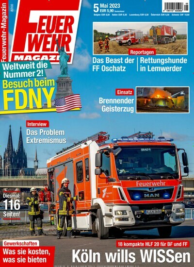 Titelbild der Ausgabe 5/2023 von Feuerwehr Magazin. Diese Zeitschrift und viele weitere Reisemagazine, Freizeitmagazine und Wissensmagazine als Abo oder epaper bei United Kiosk online kaufen.