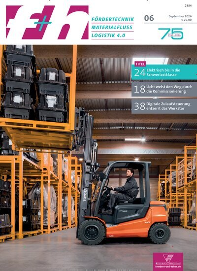 Titelbild der Ausgabe 6/2026 von f+h fördern und heben. Diese Zeitschrift und viele weitere Logistikmagazine und Medienmagazine als Abo oder epaper bei United Kiosk online kaufen.