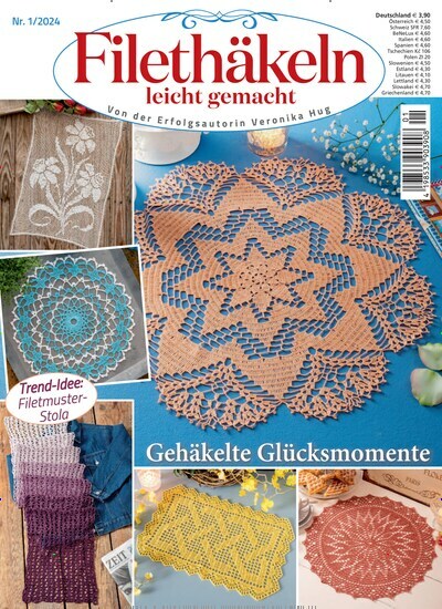 Titelbild der Ausgabe 1/2024 von Filethäkeln leicht gemacht. Diese Zeitschrift und viele weitere Modemagazine und DIY-Magazine als Abo oder epaper bei United Kiosk online kaufen.