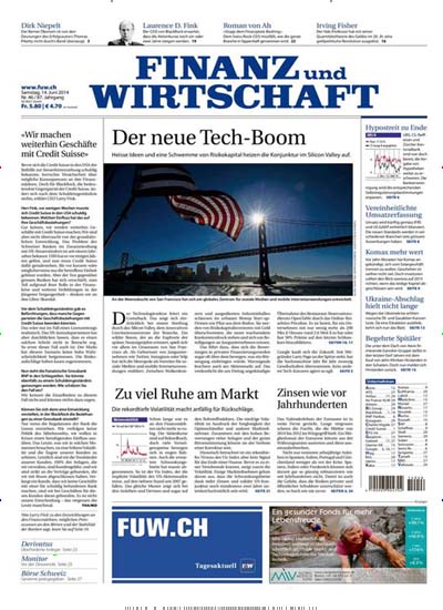 Finanz und Wirtschaft aktuelles Titelbild Ausgabe 46/2014 Aktuelles Titelbild von Finanz und Wirtschaft. Entdecken Sie jetzt die Ausgabe 46/2014. Lesen Sie gerne Wirtschaftsmagazine und Politikmagazine? Dann empfehlen wir Ihnen Finanz und Wirtschaft als Abo oder Geschenkabo.