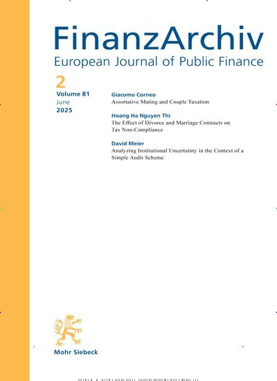 Titelbild der Ausgabe 2/2025 von FinanzArchiv (FA). Diese Zeitschrift und viele weitere Businessmagazine als Abo oder epaper bei United Kiosk online kaufen.