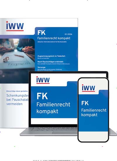 Titelbild der Ausgabe 2/2026 von FK Familienrecht kompakt. Diese Zeitschrift und viele weitere Jurazeitschriften und Zeitschriften für Verwaltung als Abo oder epaper bei United Kiosk online kaufen.