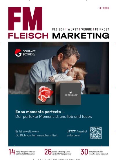 Titelbild der Ausgabe 3/2026 von Fleisch Marketing. Diese Zeitschrift und viele weitere Gastronomiezeitschriften, Fashionmagazine, Beautymagazine als Abo oder epaper bei United Kiosk online kaufen.