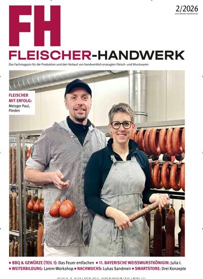 Titelbild der Ausgabe 2/2026 von Fleischer-Handwerk. Diese Zeitschrift und viele weitere Gastronomiezeitschriften, Fashionmagazine, Beautymagazine als Abo oder epaper bei United Kiosk online kaufen.