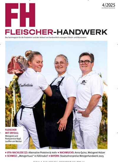 Titelbild der Ausgabe 4/2025 von Fleischer-Handwerk. Diese Zeitschrift und viele weitere Gastronomiezeitschriften, Fashionmagazine, Beautymagazine als Abo oder epaper bei United Kiosk online kaufen.