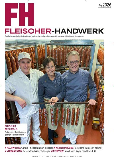 Titelbild der Ausgabe 4/2026 von Fleischer-Handwerk. Diese Zeitschrift und viele weitere Gastronomiezeitschriften, Fashionmagazine, Beautymagazine als Abo oder epaper bei United Kiosk online kaufen.