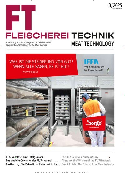 Titelbild der Ausgabe 3/2025 von Fleischerei Technik - Meat Technology. Diese Zeitschrift und viele weitere Gastronomiezeitschriften, Fashionmagazine, Beautymagazine als Abo oder epaper bei United Kiosk online kaufen.
