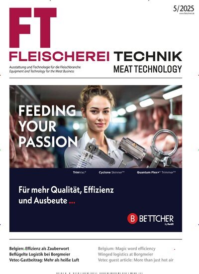 Titelbild der Ausgabe 5/2025 von Fleischerei Technik - Meat Technology. Diese Zeitschrift und viele weitere Gastronomiezeitschriften, Fashionmagazine, Beautymagazine als Abo oder epaper bei United Kiosk online kaufen.